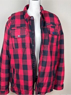 Hugger Channel Road Warrior CE Armor Reinforced Motorcycle Flannel Jacket